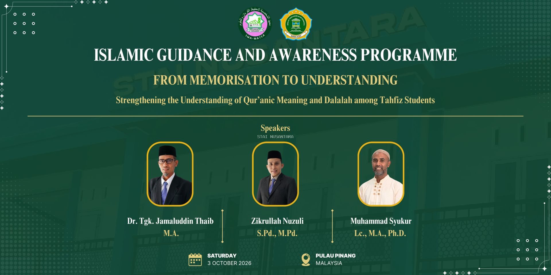 Dosen Program Studi Islam STAI Nusantara Banda Aceh Melakukan Pengabdian Internasional